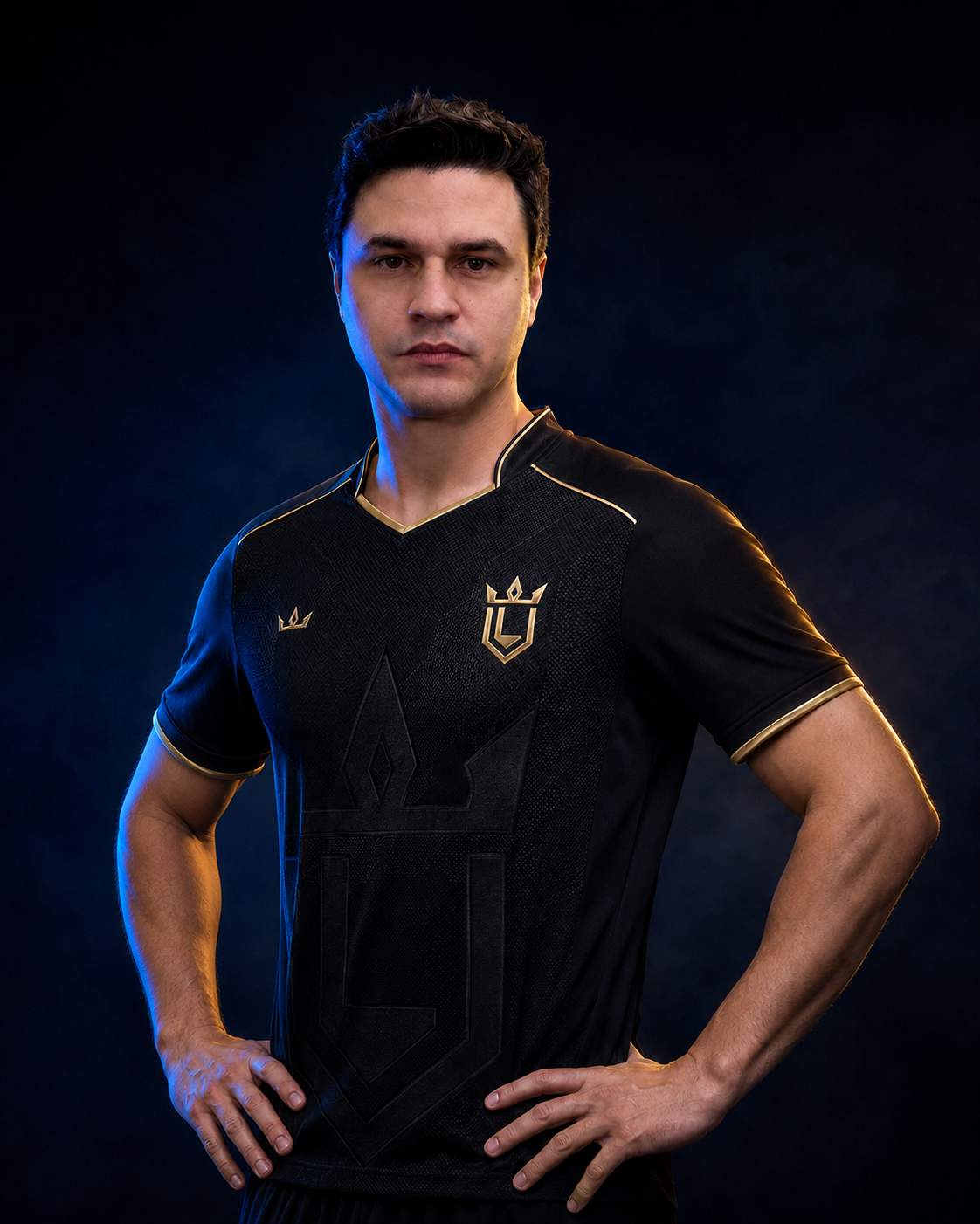 Felipe Bravo com a camisa do LEGADO FC